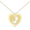 Thumbnail Image 1 of Mom & Baby Silhouette Heart Name Necklace 10K Yellow Gold 18&quot;