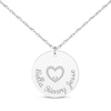 Thumbnail Image 1 of Diamond Accent Family Name Disc Necklace with Heart 10K White Gold 18&quot;