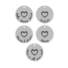 Thumbnail Image 4 of Diamond Accent Family Name Disc Necklace with Heart 10K White Gold 18&quot;