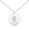 Thumbnail Image 1 of Girl Silhouette Name Disc Necklace 14K White Gold 18&quot;