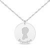 Thumbnail Image 1 of Boy Silhouette Name Disc Necklace 10K White Gold 18&quot;