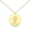 Thumbnail Image 1 of Boy Silhouette Name Disc Necklace 10K Yellow Gold 18&quot;