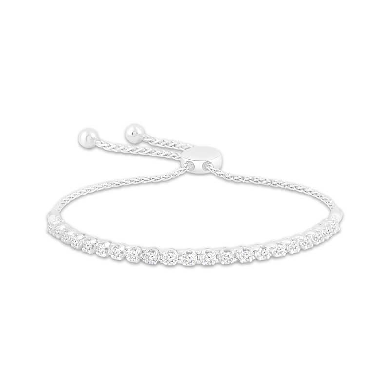 Main Image 1 of Lab-Grown Diamonds by KAY Line Bolo Bracelet 1 ct tw 14K White Gold