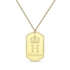 Thumbnail Image 1 of Men's Name & Initial with Crown Dog Tag Necklace 10K Yellow Gold 22&quot;