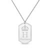 Thumbnail Image 1 of Men's Name & Initial with Crown Dog Tag Necklace Sterling Silver 22&quot;