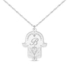 Thumbnail Image 1 of Diamond Accent Initial Hamsa Necklace 10K White Gold 18&quot;