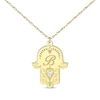 Thumbnail Image 0 of Diamond Accent Initial Hamsa Necklace 14K Yellow Gold 18"