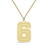 Thumbnail Image 1 of Men's Stencil Sport Number & Name Necklace 10K Yellow Gold 22&quot;