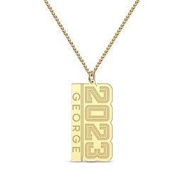 Men's Year Name Necklace 10K Yellow Gold 22&quot;