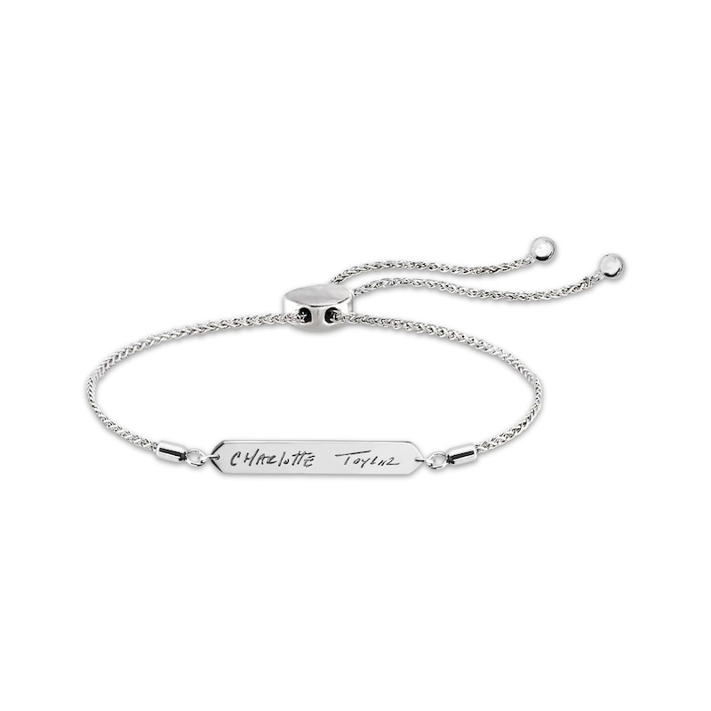 Your Own Handwriting Bar Bracelet Sterling Silver 9.5