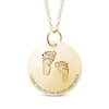 Thumbnail Image 0 of Personalized Footprint "I Love You to the Moon and Back" Disc Necklace 10K Yellow Gold 18"