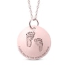 Thumbnail Image 0 of Personalized Footprint "I Love You to the Moon and Back" Disc Necklace 10K Rose Gold 18"