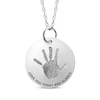 Thumbnail Image 0 of Your Own Handprint "Love You Today and Always" Engravable Disc Necklace 10K White Gold 18"