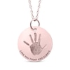 Thumbnail Image 1 of Your Own Handprint &quot;Love You Today and Always&quot; Engravable Disc Necklace 10K Rose Gold 18&quot;