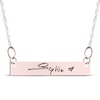 Thumbnail Image 1 of Your Own Handwriting Bar Necklace 10K Rose Gold 18&quot;