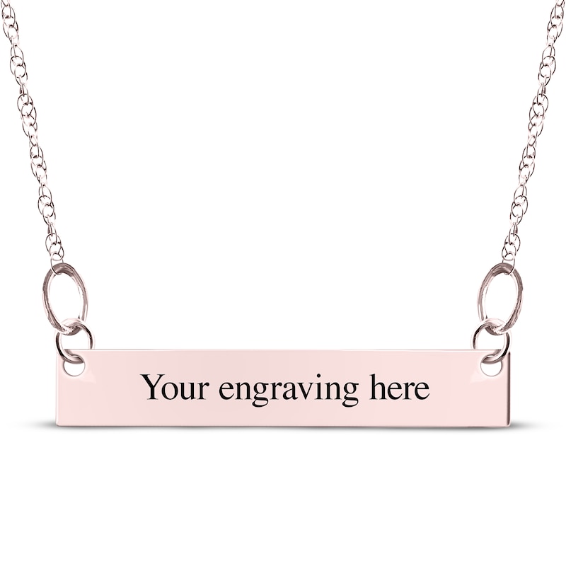 Main Image 2 of Your Own Handwriting Bar Necklace 10K Rose Gold 18&quot;