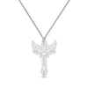 Thumbnail Image 1 of Diamond Accent Winged Cross Name Necklace Sterling Silver 22&quot;