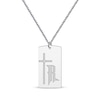 Thumbnail Image 1 of Men's Diamond Accent Cross & Initial Dog Tag Necklace Sterling Silver 22&quot;