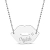 Thumbnail Image 0 of Diamond Accent Name Lips Necklace Sterling Silver 18"