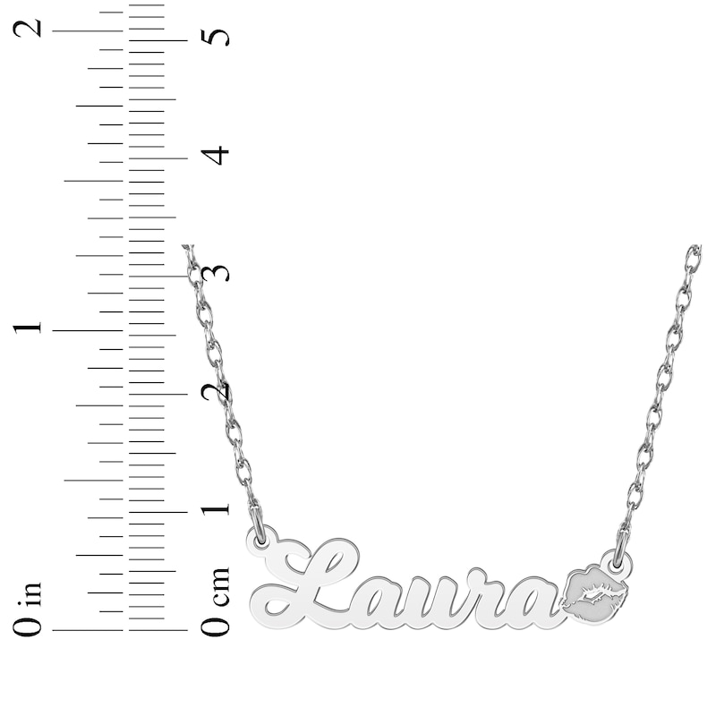 Main Image 4 of Nameplate Lips Necklace Sterling Silver 18&quot;