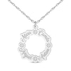 Thumbnail Image 1 of Family Name Loop Necklace with Diamond Accents 10K White Gold 18&quot;