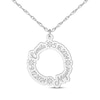 Thumbnail Image 2 of Family Name Loop Necklace with Diamond Accents 10K White Gold 18&quot;