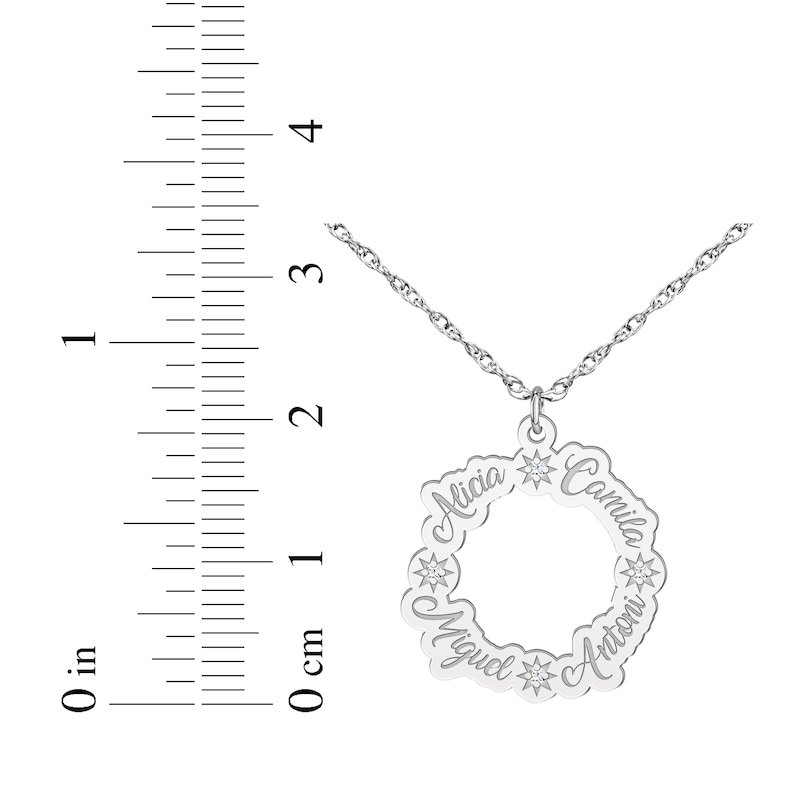 Main Image 5 of Family Name Loop Necklace with Diamond Accents 10K White Gold 18&quot;