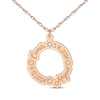 Thumbnail Image 2 of Family Name Loop Necklace with Diamond Accents 14K Rose Gold 18&quot;