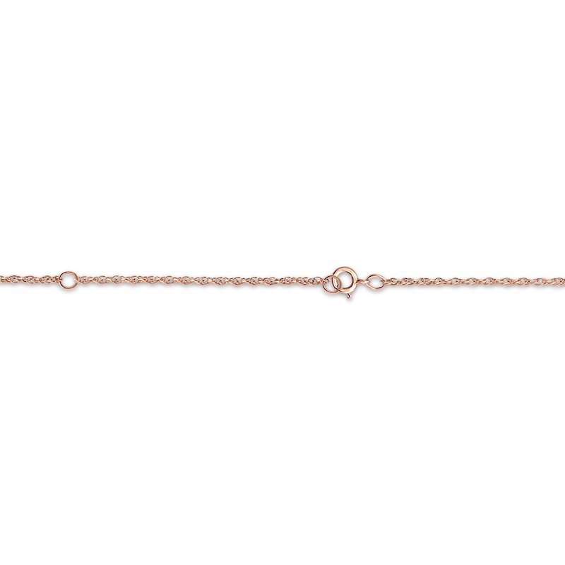 Main Image 3 of Family Name Loop Necklace with Diamond Accents 14K Rose Gold 18&quot;