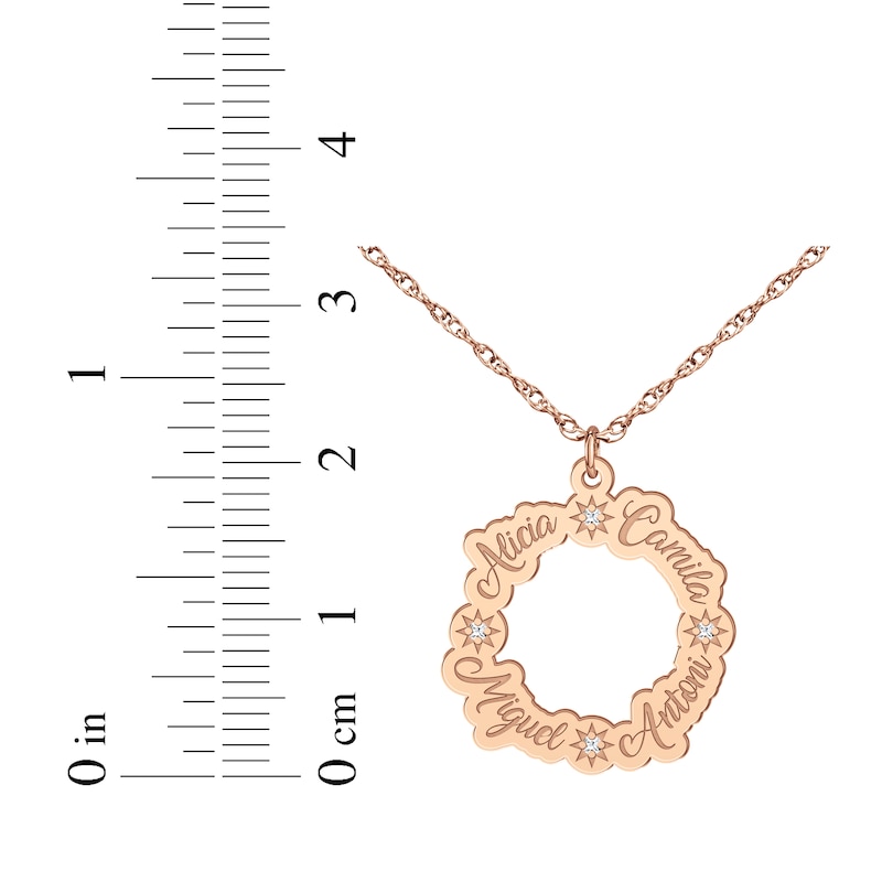 Main Image 5 of Family Name Loop Necklace with Diamond Accents 14K Rose Gold 18&quot;