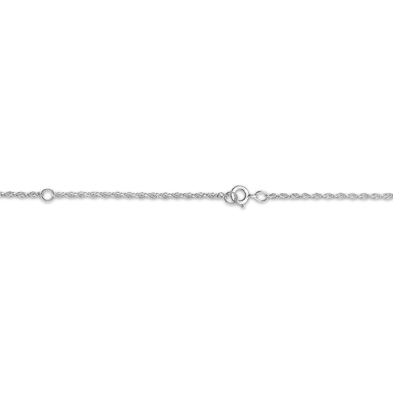 Main Image 3 of Family Name Loop Necklace with Diamond Accents 14K White Gold 18&quot;