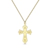 Thumbnail Image 1 of Men's Diamond Accent Best Dad & Initials Cross Necklace 10K Yellow Gold 22&quot;