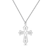 Thumbnail Image 1 of Men's Diamond Accent Best Dad & Initials Cross Necklace Sterling Silver 22&quot;