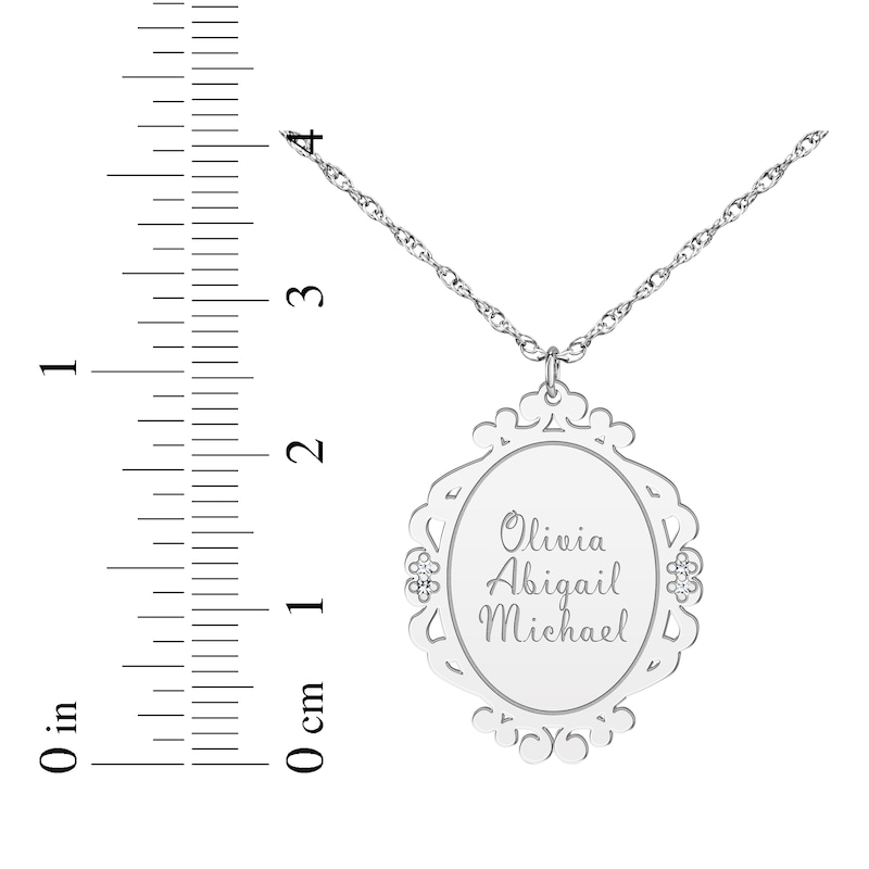 Main Image 8 of Scrollwork Name Necklace with Diamond Accents 10K White Gold 18&quot;