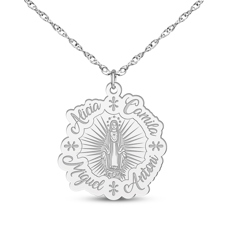 Main Image 3 of Virgin Mary Name Necklace 10K White Gold 18&quot;