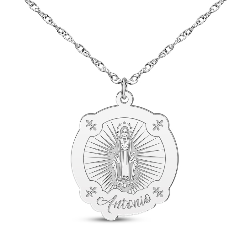 Main Image 1 of Virgin Mary Name Necklace Sterling Silver 18&quot;