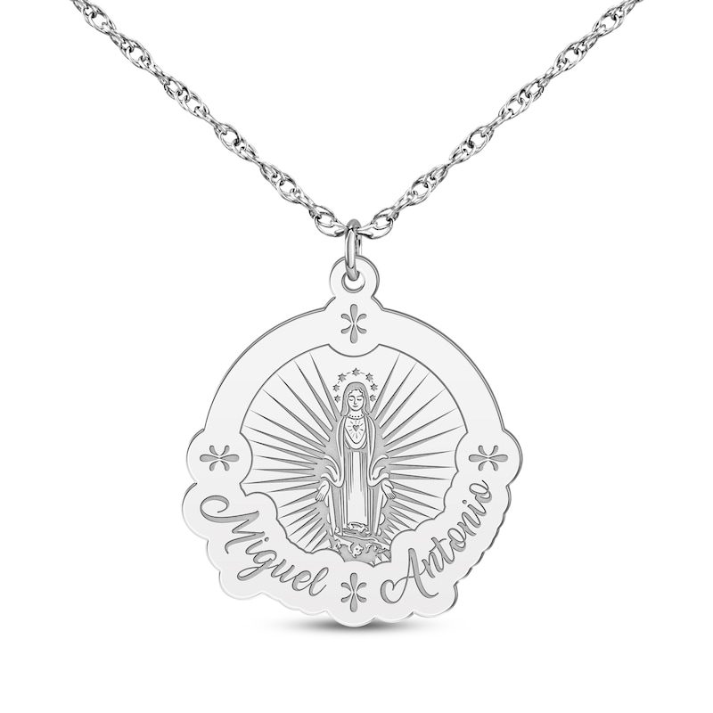 Virgin Mary Name Necklace Sterling Silver 18