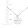 Thumbnail Image 4 of Baby Name & Stats Scalloped Disc Necklace 10K White Gold 18&quot;