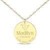 Thumbnail Image 0 of Baby Name & Stats Scalloped Disc Necklace 10K Yellow Gold 18"