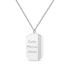 Thumbnail Image 1 of Men's Engraved Names Dog Tag Necklace Sterling Silver 22&quot;