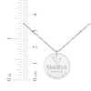 Thumbnail Image 4 of Baby Name & Stats Scalloped Disc Necklace 14K White Gold 18&quot;