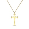 Thumbnail Image 1 of Men's Diamond Accent Name Cross Necklace 10K Yellow Gold 22&quot;