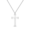 Thumbnail Image 1 of Men's Diamond Accent Name Cross Necklace Sterling Silver 22&quot;