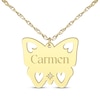 Thumbnail Image 0 of Cutout Butterfly Diamond Accent Name Necklace 10K Yellow Gold 18"