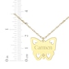 Thumbnail Image 3 of Cutout Butterfly Diamond Accent Name Necklace 10K Yellow Gold 18"