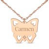 Thumbnail Image 1 of Cutout Butterfly Diamond Accent Name Necklace 14K Rose Gold 18&quot;