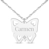 Thumbnail Image 0 of Cutout Butterfly Diamond Accent Name Necklace 14K White Gold 18"