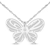 Thumbnail Image 1 of Diamond Accent Butterfly Name Necklace 10K White Gold 18&quot;