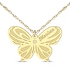 Thumbnail Image 0 of Diamond Accent Butterfly Name Necklace 10K Yellow Gold 18"