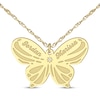 Thumbnail Image 1 of Diamond Accent Butterfly Name Necklace 10K Yellow Gold 18"